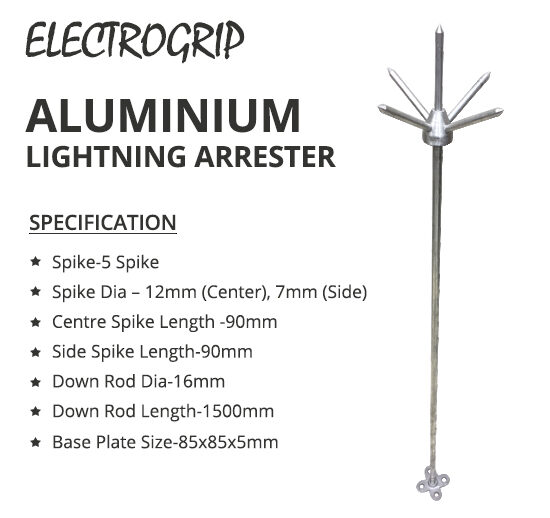 9mm Aluminium Lightning Arrester - Image 3