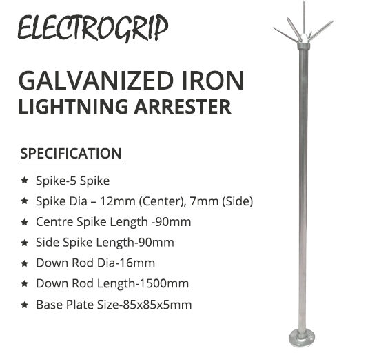 25mm Galvanised Iron Lightning Arrester - Image 3
